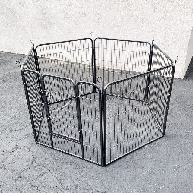 New $95 Heavy Duty 32” Tall x 32” Wide x 6-Panel Pet Playpen Dog Crate Kennel Exercise Cage Fence 