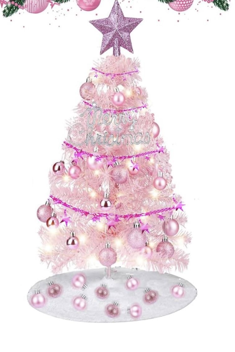 Mini ,Artificial Christmas Tree with Hanging Ornaments