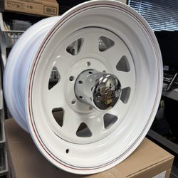 ALLIED WHEEL 80 8 Spoke Rim 16X8 6X139.7 Offset 0 White (Quantity of 4) Steel