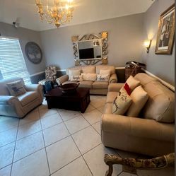 400 3 Piece Leather Sofa Set 