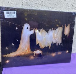 Halloween Ghost Canvas Wall Art 11x15