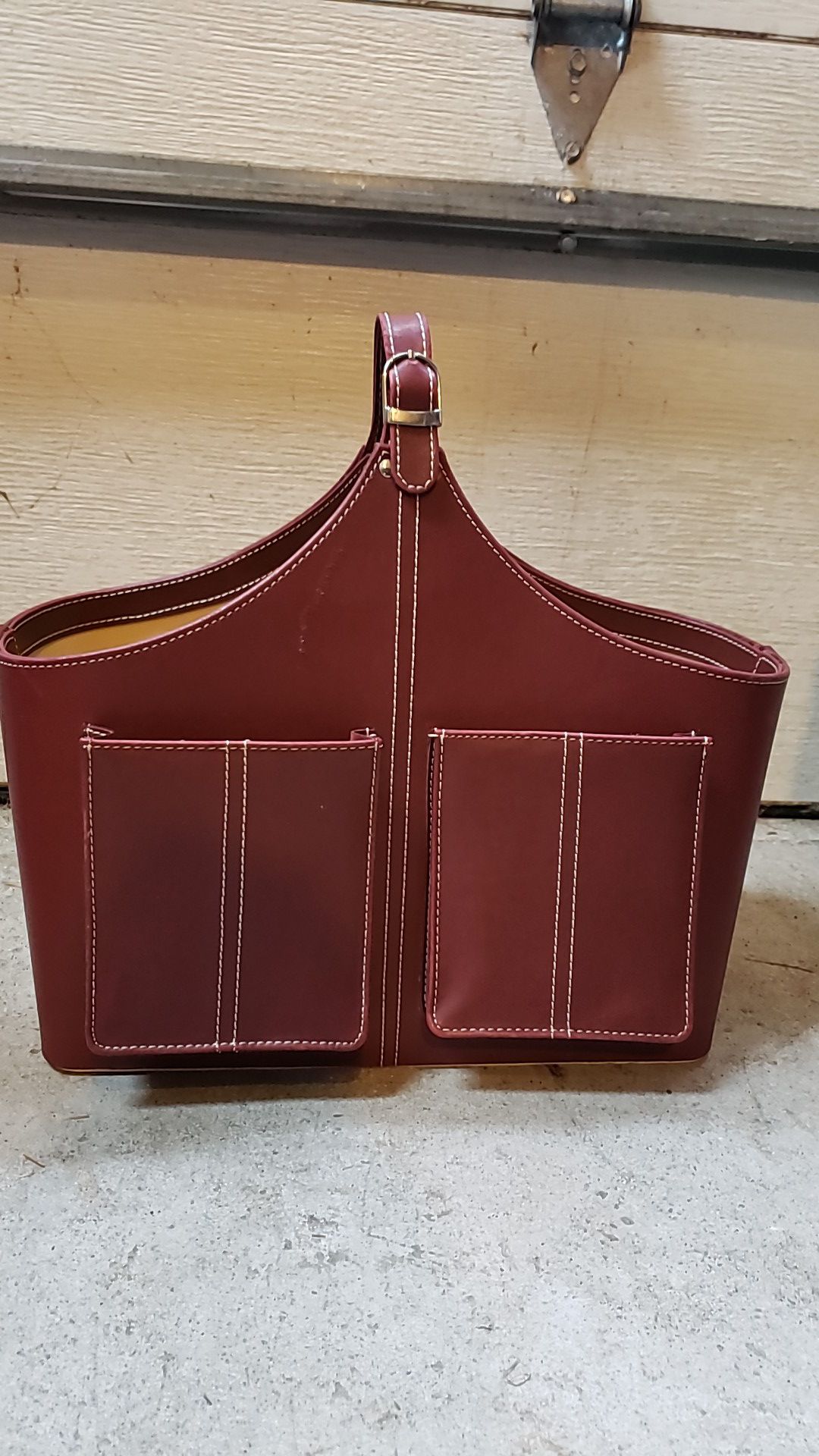 Leather magazine holder / rack