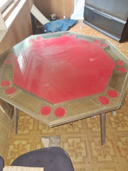 Octagonal Poker Table with Glass Top