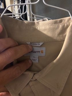 Carhartt Relaxed Fit Long Sleeve Shirt - Tan - Size XL