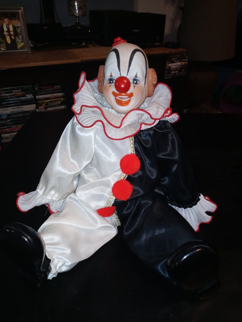 Vintage Bozo The Clown Porcelain Musical Doll