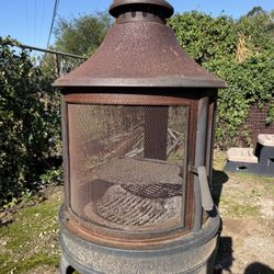 Outdoor Fire Pit Chiminea and Grill 30”