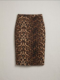 Leopard Print Midi Pencil Skirt