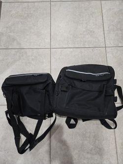 Set Of 2 Rally Pack Motorcycle  Backrest Large Seat Sissy Bar Bag Back Pack
