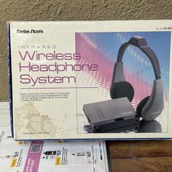 Vintage Radio Shack Infrared Wireless Headphone System. In Original Box. Never Used 