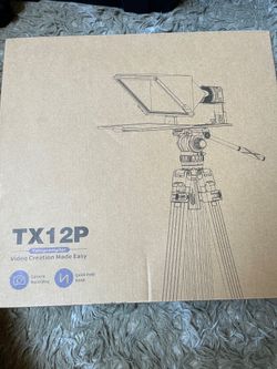TX12 Teleprompter with Remote App Control, 13inch Metal Teleprompter，Compatible with iPad, DSLR Camera,Collapsible with Carry Case,Easy to Assemble
