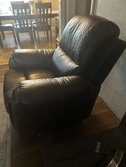 Leather Reclining Chair And Family Sofa