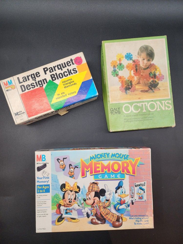 Parquet Blocks, Memory & Octons Games Lot Of 3