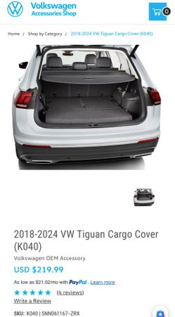 2018-2024 VW Tiguan Cargo Cover