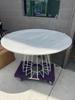 CB2 Compass Used 48 Inch Laminate Meeting Table