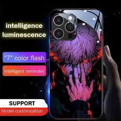 Iphone Anime Luminous Glass Led Call Lightup Case