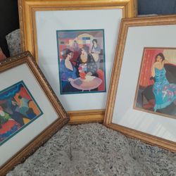 3 TARKAY PRINTS VERY COLORFUL