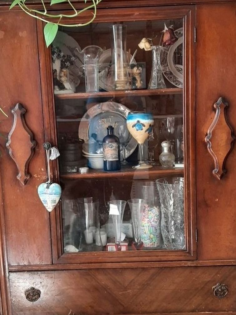 Antique China Cabinet & Table Set