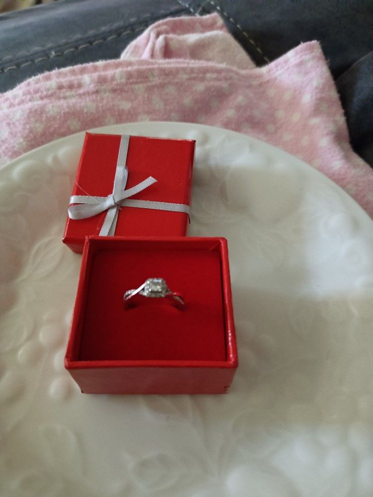 14k White With Rose Gold Diamond Engagement Ring 