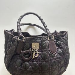 Vintage Dior Cannage Quilted Purple Handbag
