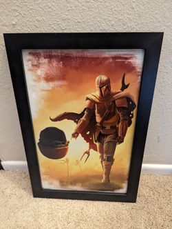 Star Wars Mandalorian Artwork Framed Comic Con