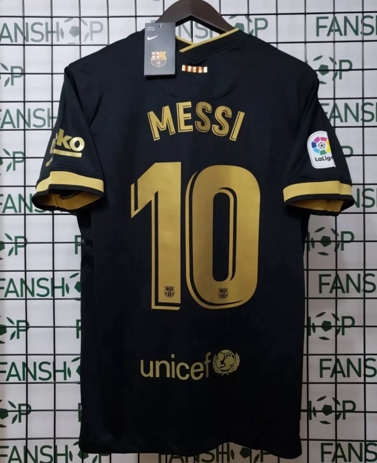 Messi #10 FC Barcelona 2020/21 Black & Gold Nike Jersey - Brand New