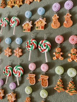 Christmas Earrings - Gingerbread Man - Gingerbread House - Snowflake - Christmas Tree Snowman - Glove - Star - Lollipop