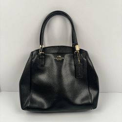 COACH Minetta Leather Shoulder Bag Black