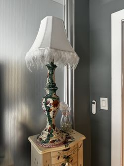 Tall Flower Lamp Tiffany Pink 38 Inches