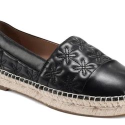 AEROSOLES Ashley Women's Sz 11 Black Flat Faux Leather Espadrille Shoes $115