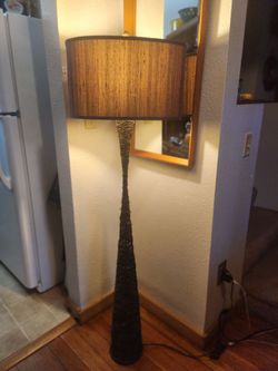 Vintage 1980s Postmodern Tarogo Woven Hourglass Floor Lamp