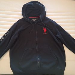 US Polo Assn. XL Black Zip Up Hoodie