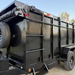 New 8x4x14 SCISSOR LIFT Hydraulic Dump Trailer Fully Loaded 