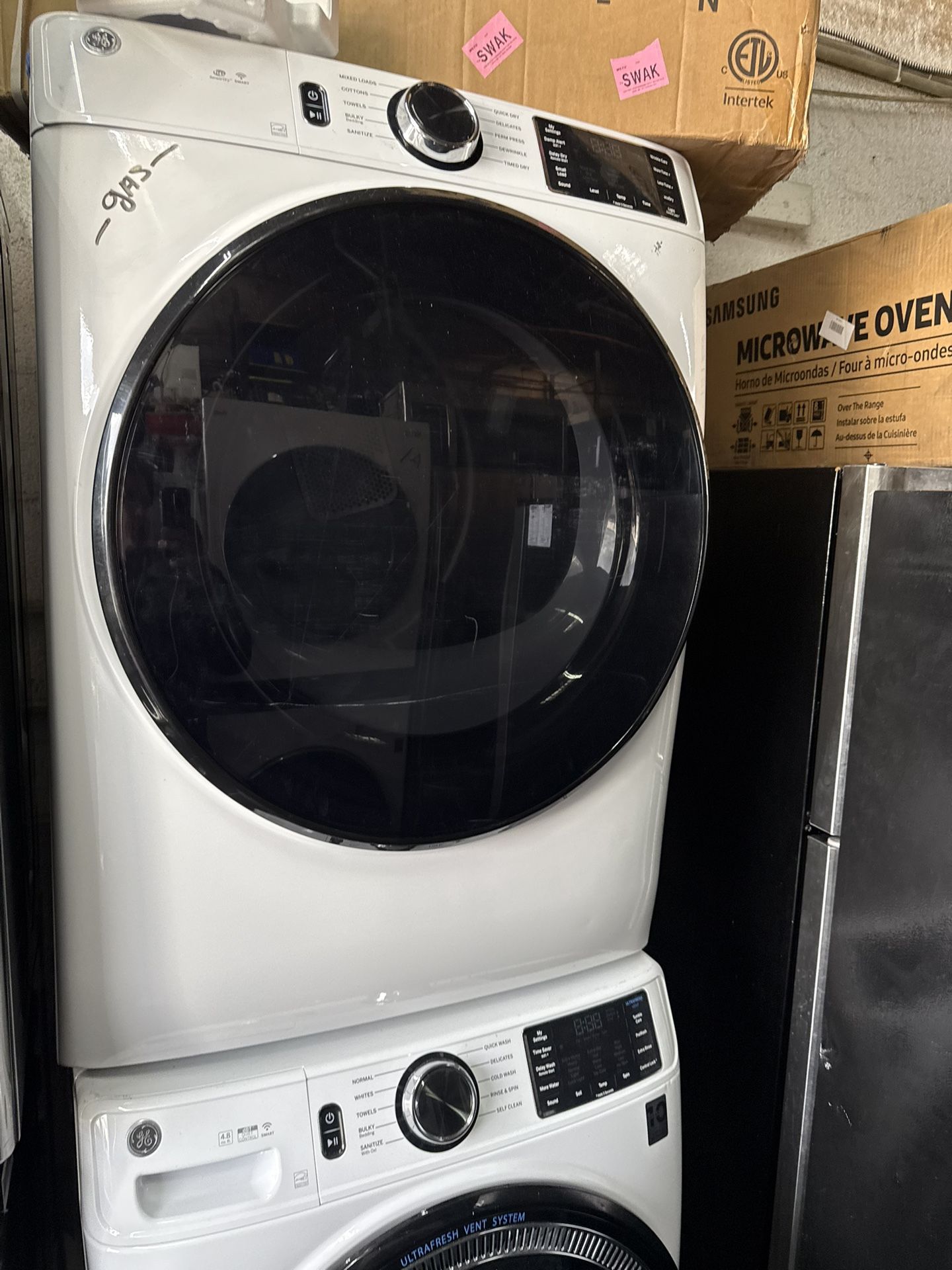 washer dryer ge gas set new
