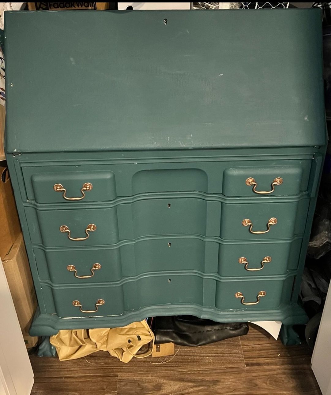 Deep Teal Secretary Desk 