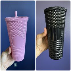 Studded Pink And Black Tumblers BPA Free
