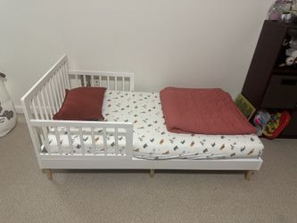 Toodler bed w/mattress. $ 150 , I got this from Target. Brand new . One night used