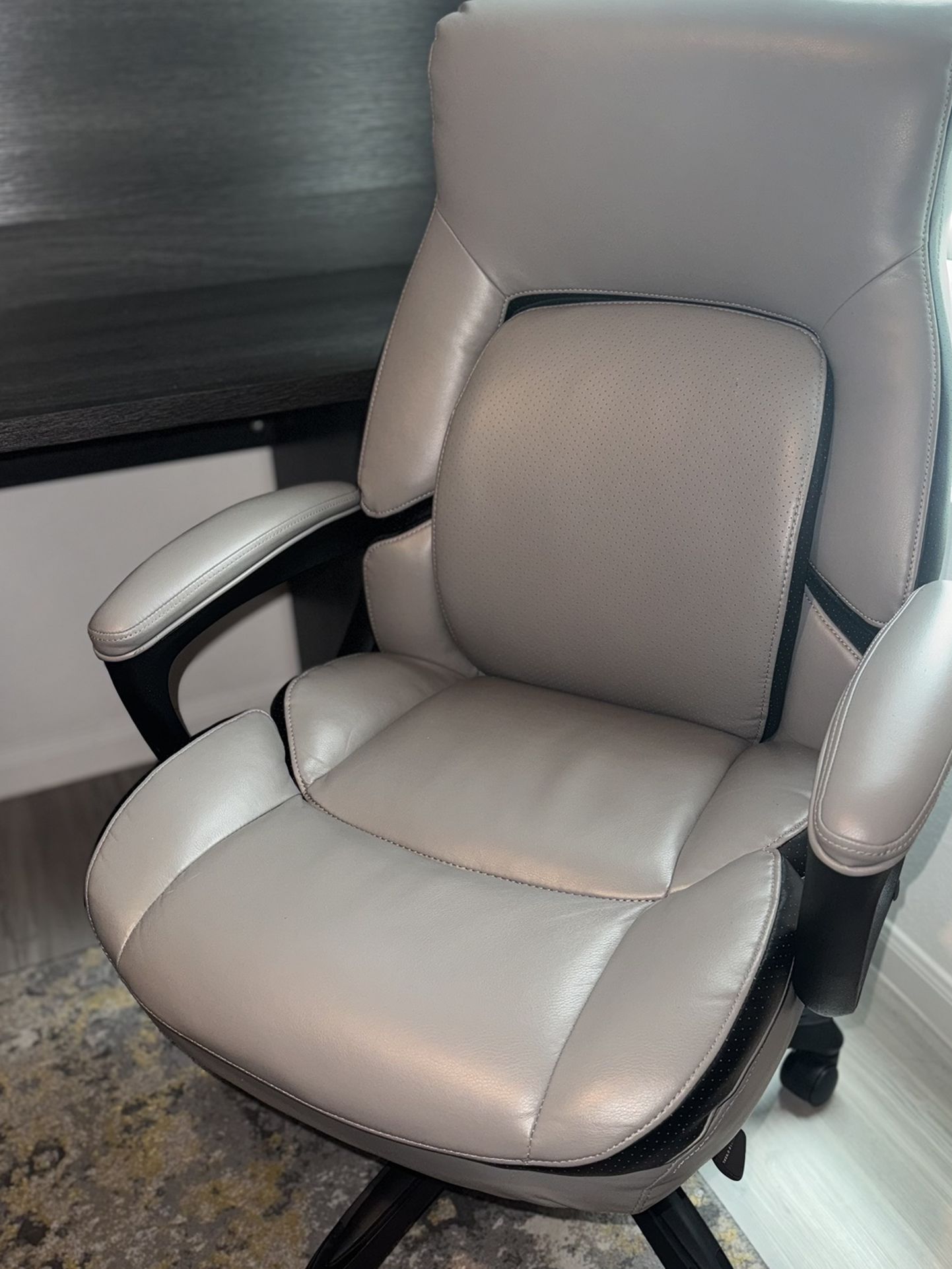 Shaquille O'Neal™ Amphion Ergonomic Bonded Leather High-Back Executive Chair, Gray