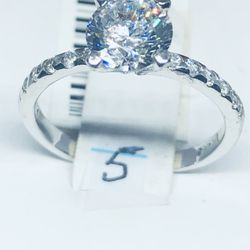 Sterling Silver Zirconia Size 5