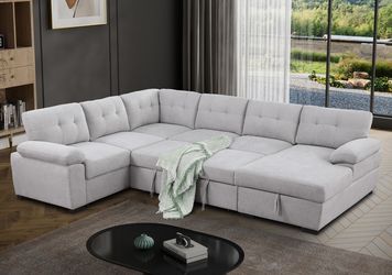 New! Comfy Premium Large sectional sofa with pull-out bed, sofa bed, sectional sofa bed with storage chaise. Sectionals, sofa, couch. Soft upholstered