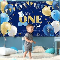 Boys 1st Birthday Decoration Mr. Onederful Birthday Party Supplies Boy 1st Birth