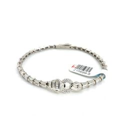 925 Sterling Silver 7" Moissanite Snake Head Bracelet 9.40g 215699/8