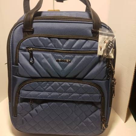 KROSER Carry On Underseat Multi-functional, 16-inch Underseater Lightweight Overnight Suitcase for Women, Haze Blue new selling for only $60