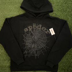 Sp5der black hoodie with grey graphics #sp5der