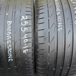 2 USED TIRES 255/40R18 BRIDGESTONE POTENZA S001 RFT  $120 for Both (60 each)