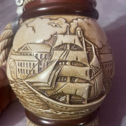 VINTAGE 1977 AVON BEER STEIN TALL SHIPS HANDCRAFTED BRAZIL