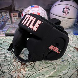 Title 🥊 Gel Ultra-Lite Washable Headgear, Black, youth size