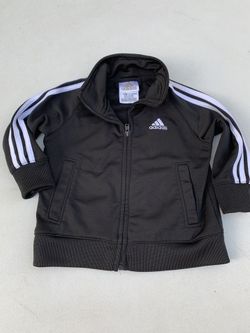 Vintage adidas Trefoil striped black sweatshirt size 12 months