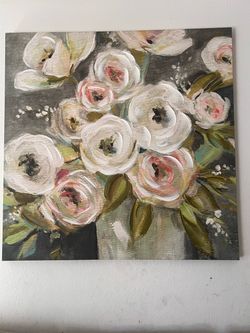 Floral Bouquet Acrylic Painting on Canvas