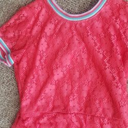 Girls 10/12 Lace Overlay Dress Like  New