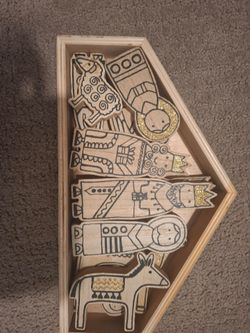 Wooden Nativity set